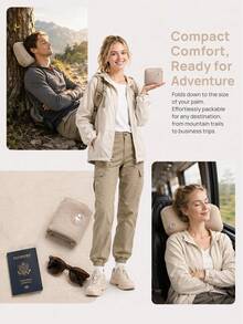 URBANWAVE Inflatable Travel Pillow, Quick Inflation Neck Support Pillow, Portable Compact Inflatable Pillow Suitable For Airplane Car Camping, Home U-Shaped Back Support Pillow For Nap And Rest - Multicolor - View 3