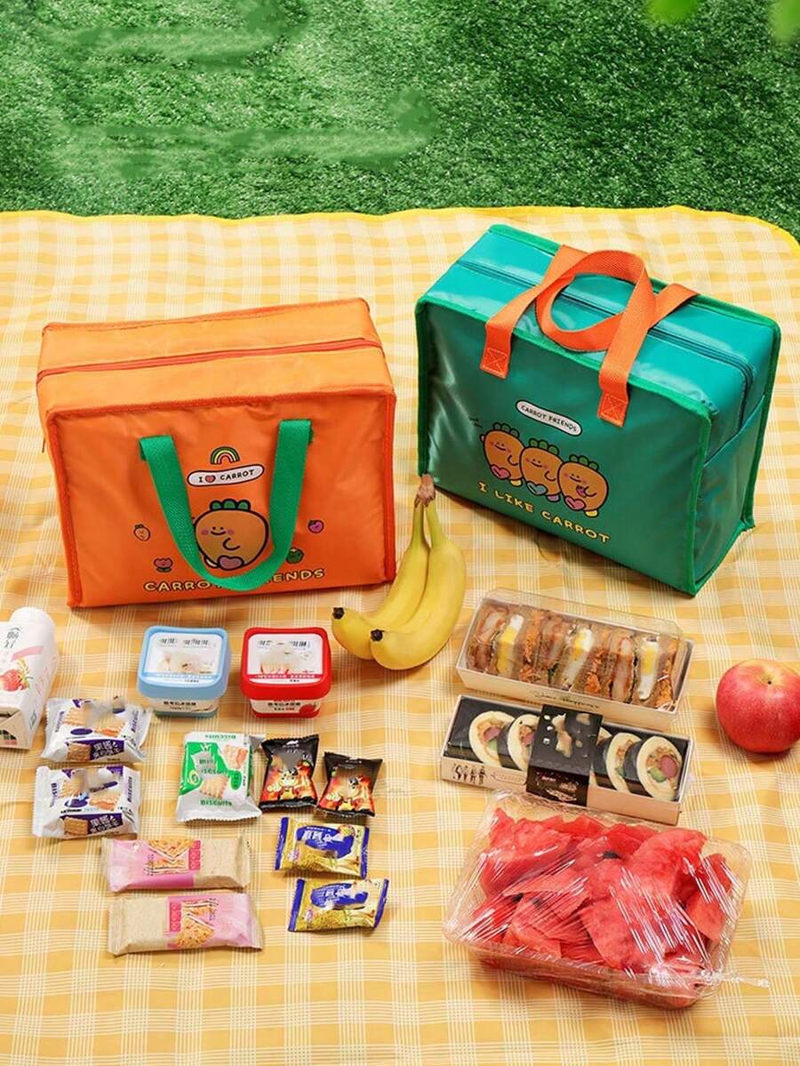 1个卡通保温午餐袋，学生、上班族、野餐适用保温饭盒袋 - A - 查看 1