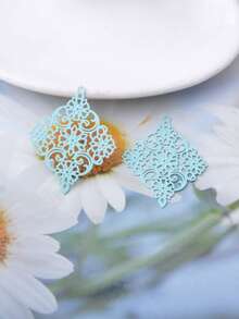 10pcs Square Charms, Geometric Shape Pendants, Connectors, Women Earring Jewelry Hanging Accessories - AB4277 - View 4