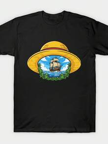 Unisex T-Shirt, New Model For 2026, Japanese Anime Style T-Shirt One Piece, New Short Sleeve T-Shirt For Men Summer 2026 M108, Women's Clothing, Blouses For Women, Tops For Women, Shirts For Women, Casual Daily Outfit, Regular Fit, Daily Combination, Graphic Print, Casual Sporty Style. - 黑色 - 查看 5
