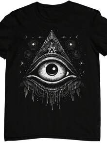 Camiseta Drittes Auge Esotérica Gótica Estética Hechicería Arte Oscuro Místico Espiritual Despertar Ajna Chakra Iluminación. Camiseta unisex de algodón puro de 220 g. Peso ideal para todas las estaciones, apta tanto para hombres como para mujeres. Tejido duradero de alta calidad, suave al tacto y de larga duración. Top transpirable, adecuado para el uso de otoño y vacaciones de las mujeres. - Negro - Ver 1