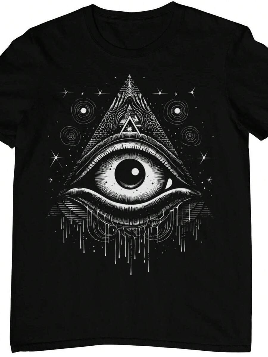 Camiseta Drittes Auge Esotérica Gótica Estética Hechicería Arte Oscuro Místico Espiritual Despertar Ajna Chakra Iluminación. Camiseta unisex de algodón puro de 220 g. Peso ideal para todas las estaciones, apta tanto para hombres como para mujeres. Tejido duradero de alta calidad, suave al tacto y de larga duración. Top transpirable, adecuado para el uso de otoño y vacaciones de las mujeres. - Negro - Ver 1