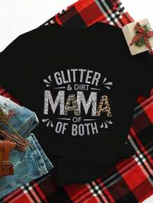 1 Camiseta de Mujer con Brillo y Estampados de Motivos Sucios, Camiseta Casual de Talla Grande con Cuello Redondo, Tejido de Punto de Poliéster, Diseño de Patrones Geométricos, Cómoda para Todas las Estaciones, Patrones Atractivos y Divertidos, Camiseta Holgada y Elegante Hecha de Tela Suave y Sedosa, Camiseta de Mujer - Ropa de Verano para Mujer - Camiseta Vintage de Estilo Urbano Unisex de Algodón, Manga Corta, Cuello Redondo, 100% Algodón - Negro - Ver 1
