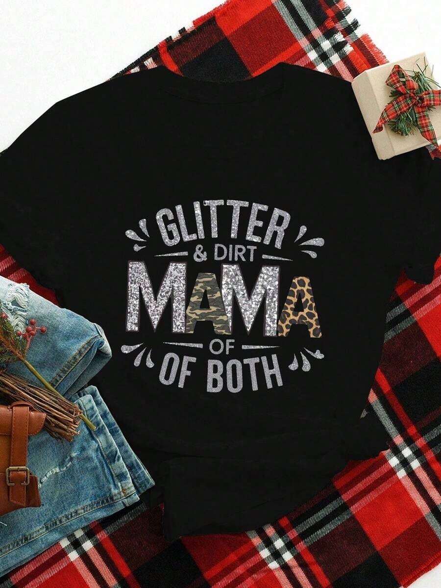1 Camiseta de Mujer con Brillo y Estampados de Motivos Sucios, Camiseta Casual de Talla Grande con Cuello Redondo, Tejido de Punto de Poliéster, Diseño de Patrones Geométricos, Cómoda para Todas las Estaciones, Patrones Atractivos y Divertidos, Camiseta Holgada y Elegante Hecha de Tela Suave y Sedosa, Camiseta de Mujer - Ropa de Verano para Mujer - Camiseta Vintage de Estilo Urbano Unisex de Algodón, Manga Corta, Cuello Redondo, 100% Algodón - Negro - Ver 1