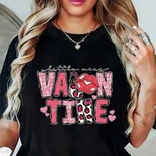 Camiseta de Mujer con Estampado de Mariposa Vibrante |   Camiseta casual de manga corta con cuello redondo y diseño de la bandera mexicana, ligera para primavera y verano, tela transpirable, playeras estampadas de mujer. - Negro - Ver 8