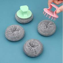 5/15/30pcs Random Color Metal Scouring Pads With Handle, Multi-Functional Kitchen Cleaning Brush Set, Suitable For Pots, Pans And Stoves, Non-Scratch Cleaning Tool - Multicolor - View 5