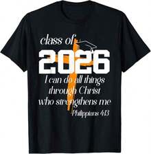 Camiseta de Graduación Cristiana para la Clase de 2026 - Negro - Ver 1