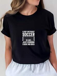 Un Día Sin Espíritu Futbolístico, Regalo Familiar, Camiseta de Algodón Puro de 180g, Ideal para Festivales de Música de Verano, Día del Fanático S, Eventos de Team Building de la Empresa, Viaje Odisea - Negro - Ver 8