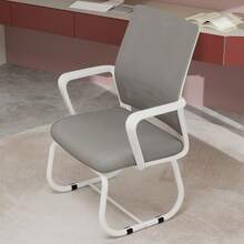 Minimalist Modern Office Chair Metal Frame Soft And Comfortable Home And Office Use Multiple Colors Available - White+Gray + Iron + Nylon Mesh + Polyurethane1 - View 2