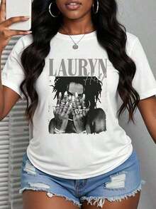 Nuevas Camisetas De 2026With Ring On Hand - 100% Cotton Women'S T-Shirt/Lauren Hill/Letter Print/Vintage T-Shirt/Women'S Casual Loose Round Neck Top/Spring And Summer-Niche Graffiti Prints T-Shirts-85841-102525R,La EleccióN Perfecta Para Tus Atuendos De San ValentíN,Afiliado ,Camiseta Masculina Con GráFico Divertido,Camisetas De K-Pop Para Hombre,Blusas De NiñA,Blusas Para Mujer - Blanco - Ver 7
