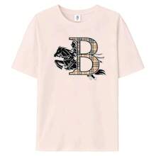 FEEGO New 2026 Casual T-Shirt, Summer High-End Fashion Print "Warhorse", Modern Men's Clothing With Custom Round Neck, Suitable For Men, Women, Mothers And Friends, Couple Style, Fashionable And Loose, Youthful And Energetic, Men's Daily Wear T-Shirts. - 粉色 - 查看 4