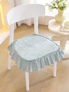1 pieza Cojín acolchado para silla con falda, estilo, adecuado para todas las estaciones, suave y transpirable, antideslizante, lavable a máquina, uso diario, 17.7in/45cm*17.7in/45cm - en forma de D - Ver 18