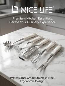 White-handled Five-piece Set