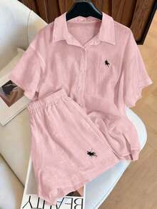 Conjunto informal vintage de 2 piezas, versátil y de moda - Rosa vieja - Ver 1