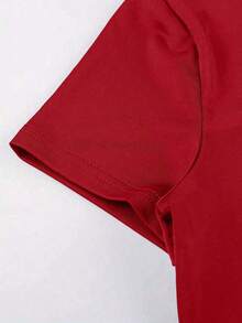 Nueva Ropa 2026 , Camiseta Casual de Manga Corta para Mujer, Verano, con Estampado de Letras, Cuello Redondo, Camisetas Gráficas, Tops para Mujer - Rojo - Ver 3