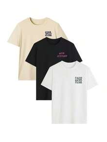 Camiseta de manga corta holgada y cómoda para mujer con estampado de letras, suave y transpirable, versátil y de moda, adecuada para salidas de fin de semana, fiestas con temática vaquera, uso diario y festivales de música en verano - Multicolor 5 - Ver 3