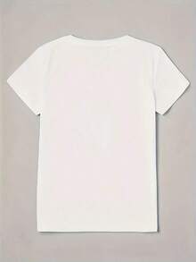 Camiseta de Fe Cristiana para Mujer "Lo que Dios sabe sobre mí es más importante que lo que otros piensen" - Blanca, Manga Corta, Cuello Redondo, Estilo Casual con Letras Gruesas, Lavable a Máquina, Esencial para Primavera, Verano y Otoño, Prenda de Declaración Personalblusas>bonito - Blanco - Ver 2