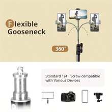 Giá đỡ gậy tự sướng dạng ống lồng chuyên nghiệp 63 inch | Được trang bị gậy tự sướng dạng ống lồng linh hoạt 35cm + Giá đỡ điện thoại đa năng + Bluetooth | Có thể xoay 360 °, tương thích với máy ảnh/điện thoại/máy ảnh thể thao | Quay phim Vlog du lịch tại chỗ | Thiết kế di động có thể gập lại | Chân đế đa năng di động | Chịu lực mạnh mẽ - màu đen - Xem 5