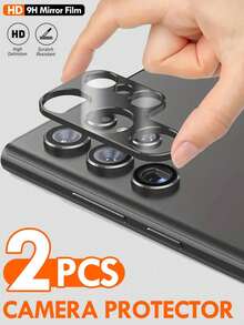 2pcs Camera Lens Protector Film, Compatible With Samsung Galaxy A14/A15/A16/A24/A25/A26/A34/A35/A36/A54/A55 5G/A56/S23 FE/S22/S23/S24 FE/S25 Plus Ultra, Birthday/Gift For Family & Friends, Lens Protector, Phone Accessories, Waterproof, Shockproof, Anti-Scratch, Anti-Fingerprint, Full Coverage - Black - View 12