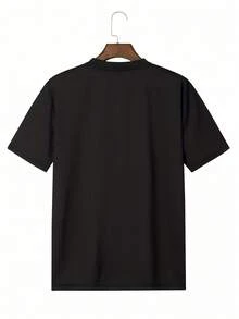 Camiseta de Mujer con Diseño Simple "Estilista" - Diseño de Rayos en Blanco y Negro, Camiseta Casual de Manga Corta con Cuello Redondo - Ideal para profesionales de salones y esteticistas, elegante y práctica para el verano. - Negro - Ver 3