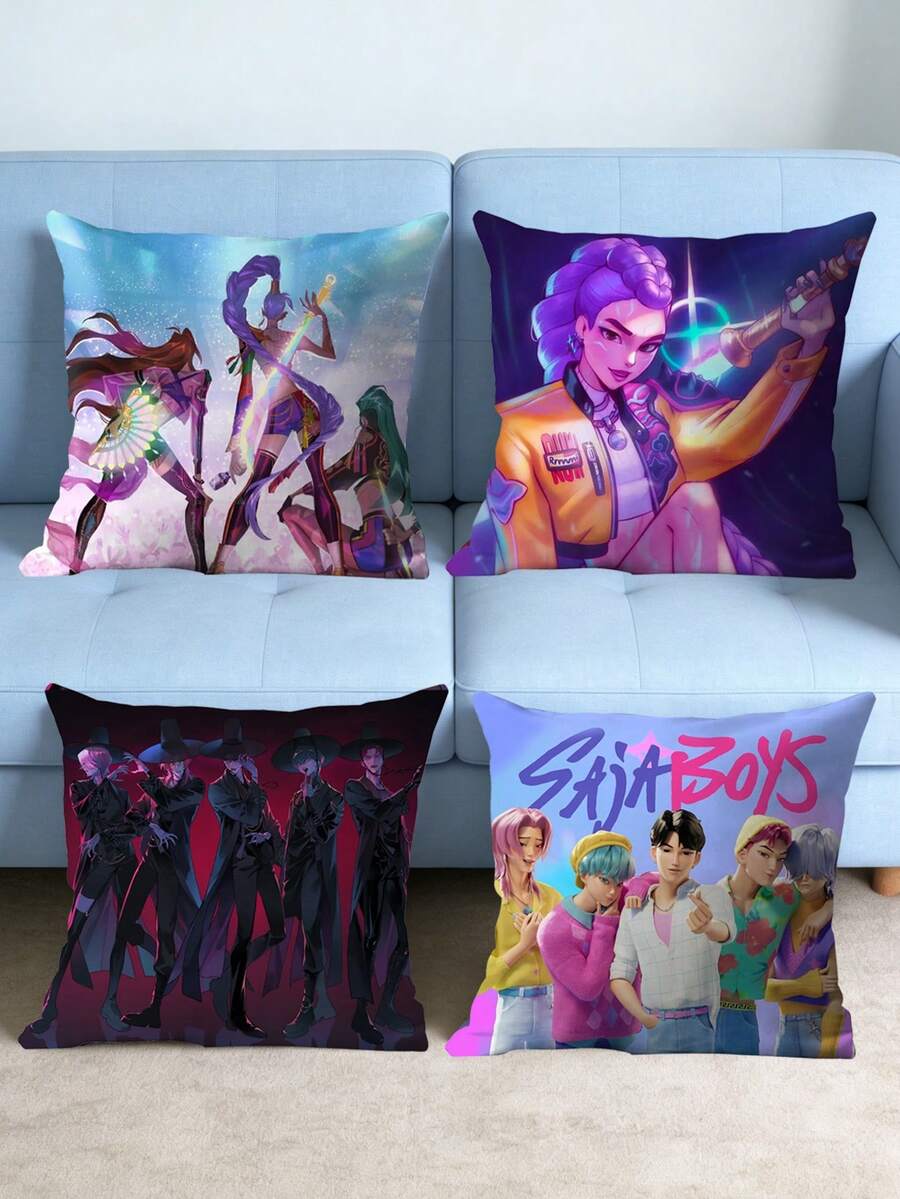Hasbro 魔法女巫主題披毯套組,四件組披毯、沙發靠墊、牆面裝飾,適用於大學、沙發、汽車、客廳、學校、商務旅行、度假、返校季及生日派對裝飾 - 多款 - 查看 1