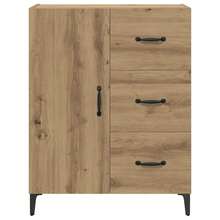 Aparador vidaXL de roble macizo, hecho a mano, 69,5 x 34 x 90 cm, madera contrachapada. - Multicolor - Ver 6