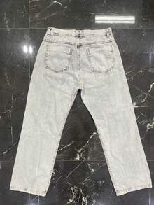 Men's Oversized Wide Leg Balloon Jeans Without Elastane - 大理石紋傑索 - 查看 6