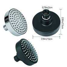 Tatukiko ABS Shower Head Round High Pressure Shower Head 4 In 1 Water Outlet Nozzle High Flow Matte Black Rain Shower Head For Luxury Shower Experience Even At Low Water Pressure - Top Spray - View 3