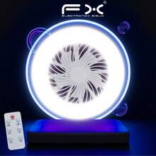 Ventilador de pared, ventilador con luz, ventilador con luz LED, control remoto, ventilador y foco LED, luz LED, ideal para uso en interiores, ventilado, ventilador de 25,8 cm de diámetro, superficie de plástico, portalámparas instalable y extraíble. - Blanco - Ver 3