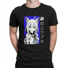 Camiseta de poliéster con estampado de Shirakami Fubuki Holol VT Creat Tops Casual T Shirt M1en Short Sve 220G, de algodón grueso unisex, suave y transpirable con excelente elasticidad, agradable para la piel y cómoda para usar todo el día. Diseño clásico y casual fácil de combinar, ideal para salidas diarias, estilo urbano, deportes, citas y reuniones informales durante todo el año. - Negro - Ver 1