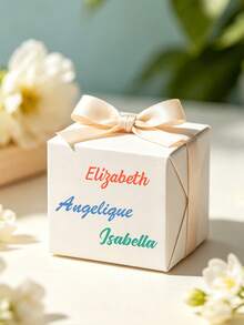 Customized Transparent Crystal Name Stickers, Waterproof Transferable Stickers With Customizable Text, No Residue Design, Suitable For Glass Cups, Gift Boxes, Mugs, Bottles, Applicable For Weddings, Graduations And Daily Decoration - Multicolor - View 6
