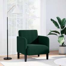vidaXL Sessel Mit Armlehnen Dunkelgrün 54 Cm Samt, Sofasessel, Fernsehsessel, Relaxsessel, Einzelsofa, Relaxsofa, Loungesessel, Wohnzimmer Sessel - Dark Green - View 8