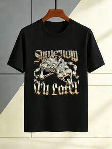 Camiseta unisex (160g), estampada con el llamativo diseño "Smile Now Try Later", adecuada para uso casual en verano, una idea de regalo única. - Negro - Ver 1