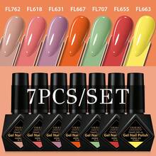 FOUR LILY 7 Pcs Set Kutek Gel Neon 10ml, Kutek Gel Warna Fluorescent Cerah UV & LED yang Dapat Dilepas untuk Manikur Musim Panas & Pesta - MultiWarna - View 8