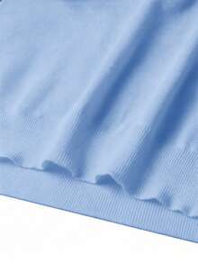 Men's Half-Turtleneck Short Sleeve Knit Top - Baby Blue - View 5