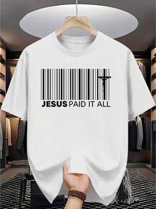 Paquete de 1 camiseta unisex de Jesús - algodón puro, ropa religiosa de cuello redondo, adecuada para parejas, un regalo casual para el Día de San Valentín tanto para hombres como para mujeres, se puede usar durante todo el año, apta para todas las estaciones, lavable a mano. - Blanco - Ver 8
