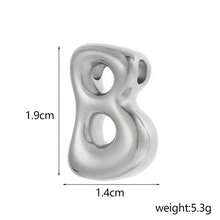1pc Silver Stainless Steel Initial Pendant, Unisex Keychain Pendant Accessory, Bubble Letter Pendant - Bubble Letters - View 23