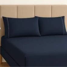 400 Thread Count Premium Bedding Set With Stick Stitch Finish - NAVY BLUE - View 5