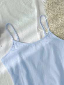 Camiseta de tirantes de algodón 95% versátil para mujer, azul claro, adecuada para el verano - Celeste - Ver 5