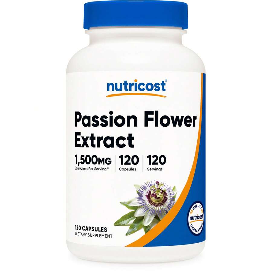 Nutricost Passion Flower Extract (1,500mg Equivalent) 120 Capsules - Gluten Free, Non-GMO, And Vegetarian Friendly | Passion Flower, Herbal Supplement, Non-GMO, Gluten Free, Lab Tested, Premium Quality - Khác - Xem 1