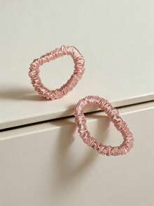 2 Peças Scrunchies de Seda 100% Pura, Elásticos de Cabelo de Seda Grande Primavera 2026, Macios e Suaves, Acessórios de Cabelo Diários, Casuais, de Festa e de Viagem Sem Danos, Faixas de Cabelo Grandes de Luxo, Entrega Rápida - Rosa chiclete - Visão 1