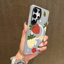 Funda para Teléfono - Funda para Teléfono Compatible con Samsung Galaxy S23 S23Plus S24  S24Ultra S25 S25Plus S25Ultra S26 S26Ultra S26Plus, a prueba de golpes, con tacto suave, multicolor, magnética, duradera, fácil de usar, con diseño de fresa roja. - Gris - Ver 13