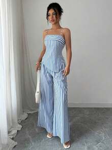 Conjunto de dos piezas para mujer para uso diario - Azul - Ver 4