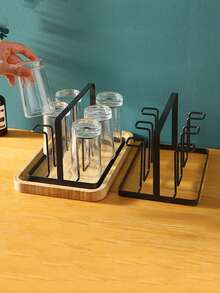 Giá treo cốc gắn tường, giá hứng nước, giá đựng cốc thủy tinh gia đình, móc treo cốc, giá phơi khô, quà tặng sáng tạo cho ngày lễ và tiệc tùng. - màu đen - Xem 2