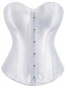 Hauts Corset Minimalistes Grande Taille pour Fête du Nouvel An, Saint-Valentin, Fête de la Saint-Patrick, Sorties, Blanc, Été - Blanc - Voir 1