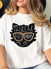 Comfortable Mystic Messenger T-Shirt For Women, Summer Fashion, Harajuku Cotton Anime T-Shirts, Fun 2000s Anime Clothing, Loose And Versatile Short-Sleeved T-Shirts For Women. - 白色的 - 查看 7
