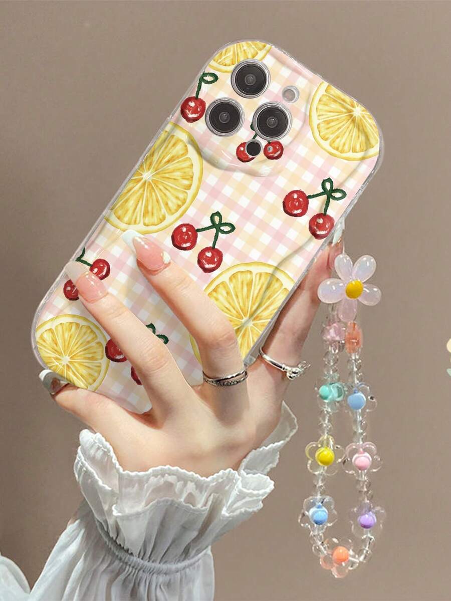 樱桃奶油漩涡波浪边可拆卸手链透明简约防震加厚手机保护壳,印花图案,适用于 17/17 Pro/17 Pro Max、16 XR/7/8、15 Pro Max、12 Pro Max、13 Pro Max、14 Pro Max、13、14、11、12P、14P、11P,软壳,防摔,XS、XR、7/8P、7/8G、ES2,适用于 A13 4G、A22、A21S、A51 4G、A52、S22 Ultra、A33 5G、A34、A35,适用于 Redmi 10、Note 11 4G、11 Lite、A53 TPU、A14、A23、S23 Ultra、S24、A14、A15、S23。 A73、A55、A54 手机壳 - 彩色 - 查看 1