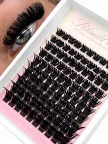 Rikuaild 100pcs 200D D Curl Lashes Volumised Cluster Eyelash 10-18mm Single Cluster Eyelash Extensions Soft & Thick DIY Cluster Eyelash Extension Dramatic Eyelash - D - Xem 2