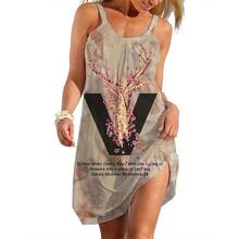 Women's Sleeveless Floral Beach Dresses, Elegant Casual Summer Dress, Fashionable Sexy Skirt, Beachwear For Girls - 黑色 - 查看 6