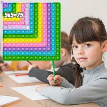 Juego de Mesa de Multiplicación 12x12 para Práctica de Matemáticas, Juguete Portátil Antiestrés con Burbujas Push-, Herramienta Educativa de Aprendizaje para Niños, Regalo - Verde 12x12 Z - Ver 3
